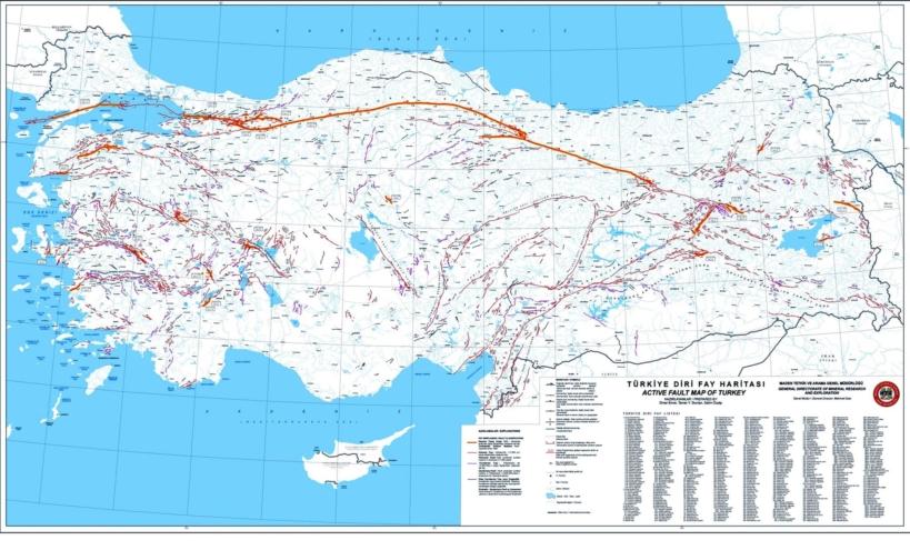 Türkiye Diri Fay Haritası yenilendi