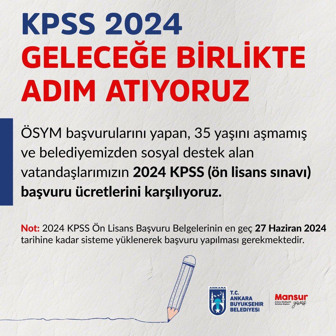 ANKARA BÜYÜKŞEHİR KPSS ÖN LİSANS SINAVINA GİRECEKLERİN ÜCRETLERİNİ KARŞILAYACAK